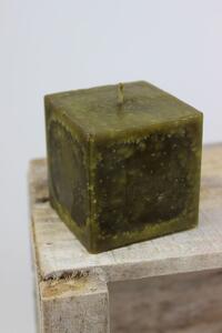 Zöld kocka alakú illatos gyertya 7cm
