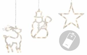 NEXOS Dekoráció LED csillag/hóember/rénszarvas meleg fehér