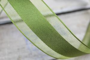 Oliva színű szalag átlátszó szegéllyel 4cm