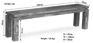 Massziv24 - DAKOTA pad 160x35cm, masszív indiai paliszander