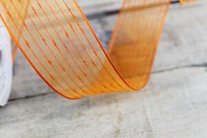 Narancssárga átlátszó szalag csíkokkal 4cm