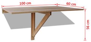 VidaXL tölgyszínű fali lehajtható asztal 100 x 60 cm