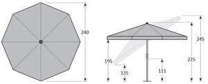 ASTOREO Billenthető napernyő Aktív - krém - Méretet átmérő 240 cm
