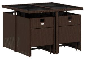 VidaXL 9 részes barna polyrattan kerti étkezőgarnitúra párnákkal