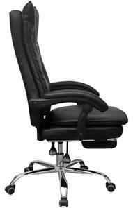 VidaXL dönthető háttámlás vezetői irodai szék lábtartóval fekete