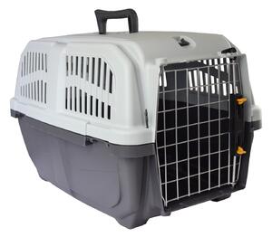 ASTOREO Szállítóbox kutyáknak és macskáknak - szürke/fehér - Méretet 2,2 kg, 55x36x35cm