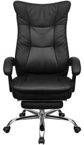 VidaXL dönthető háttámlás vezetői irodai szék lábtartóval fekete