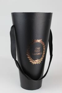 Fekete váza alakú díszdoboz 30cm