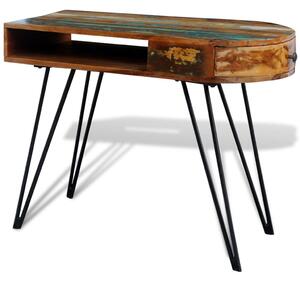VidaXL tömör fa íróasztal vaslábbakkal