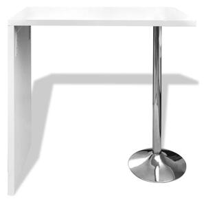 VidaXL magasfényű fehér MDF bárasztal 1 acél lábbal