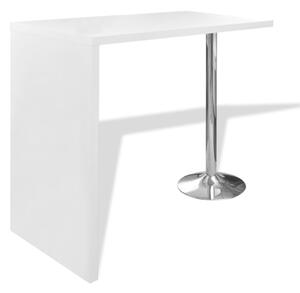 VidaXL magasfényű fehér MDF bárasztal 1 acél lábbal