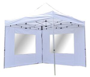 Összecsukható kerti sátor PROFI Fehér 3 x 3 m + 2 oldalfal