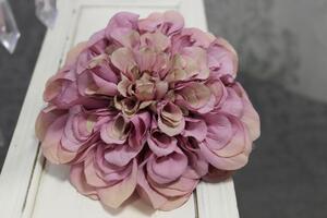 Rózsaszín mű rézvirág (zinnia) 15cm