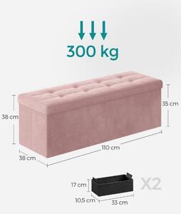 Taburette tárolóhellyel OTTOMAN 110x38 cm, rózsaszín