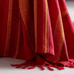 ASTOREO Kézzel szőtt kollekció, csíkos - piros - Méretet takaró 180 x 240 cm