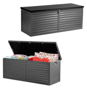 Plonos Kerti tároló láda, 390l, 200kg, 143x57x53,5cm - Fekete, Szürke