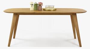 Ovális étkezőasztal tömör tölgyfából 180 x 90 cm