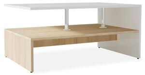 VidaXL tölgyfa/fehér színű faforgácslap dohányzóasztal 90 x 59 x 42 cm