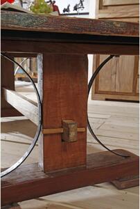 OLDTIME dohányzóasztal 120x70cm, lakkozott indiai öregfa