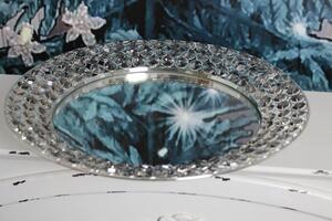 Ezüst luxus tálca kristályokkal díszítve 35cm