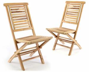 Kerti szék összecsukható DIVERO® Hantown 2 db - tíkfa