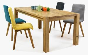 Tömörfa asztal székekkel 140 x 90 cm, Tölgy
