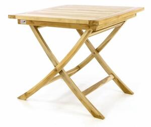 DIVERO Kerti asztal 80 cm kezeletlen teak fa