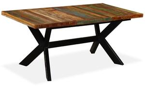 VidaXL tömör újrahasznosított fa/acél étkezőasztal 180 cm