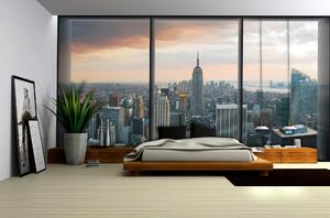 Poszter tapéta New York - kilátás az ablakból papír 368 x 254 cm papír 368 x 254 cm