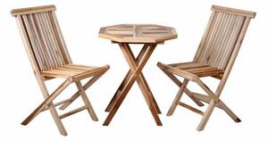 DIVERO Kerti bútor készlet Ø60 cm asztal + 2 szék