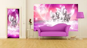 Poszter tapéta Pink Running Pegasus papír 254 x 184 cm papír 254 x 184 cm