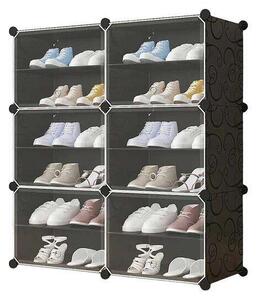 Moduláris cipőtároló szekrény, Mufart, műanyag, 6 rekesz, 12 polc