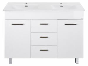 TMP FLAT 120 álló fürdőszobabútor - Lava porcelán DUPLA mosdóval - 121 x 46 cm