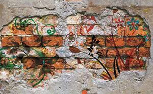 Poszter tapéta Graffitti on the brick wall vlies 104 x 70,5 cm vlies 104 x 70,5 cm