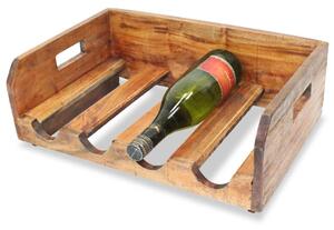 VidaXL 4 db újrahasznosított fa bortartó állvány 16 palackhoz
