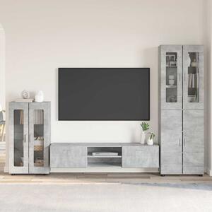 TV szekrény garnitúra fiókkal FLORIN 3 pcs Beton Szürke Faanyag