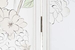 Paraván nylon fa 150x2x180 virágos fehér