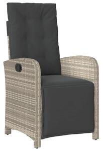 VidaXL 9részes világosszürke polyrattan kerti étkezőgarnitúra párnával