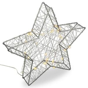 Karácsonyi csillag 3D - 25 LED ezüst