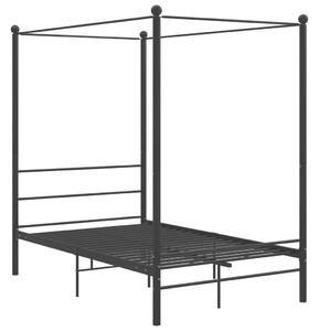 VIDAXL - Fekete Fém Baldachinos Ágykeret - 120x200 cm