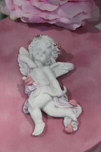 Fehér és rózsaszín felfüggeszthető angyal 11cm