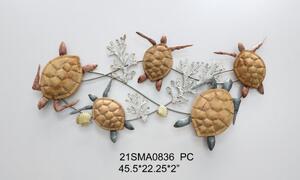 Dekoráció falra fém 115,6x5x56,5 teknős beige