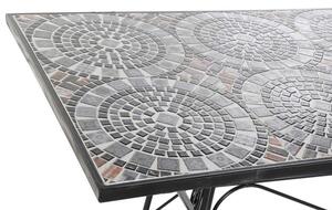 Asztal ebédlő kovácsoltvas kerámia 140x70x75,5 mozaik
