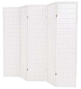 VidaXL 5 paneles, fehér, japán stílusú paraván 200 x 170 cm