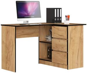 Sarok íróasztal - Akord Furniture - 124 cm - kézműves tölgy