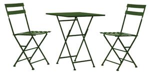 Asztal szett 3db-os fém 60x60x75 összecsukható zöld sötét