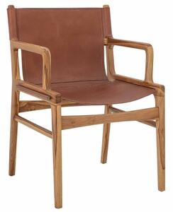 Ollie lounge szék, barna bőr