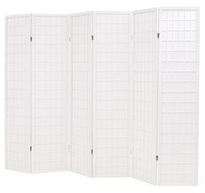 VidaXL 6 paneles, fehér, japán stílusú paraván 240 x 170 cm