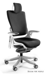 UNIQUE WAU 2 FAB ergonomikus irodai szék, fehér váz-fekete szövet