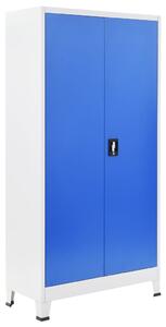VidaXL szürke/kék fém irodaszekrény 90 x 40 x 180 cm